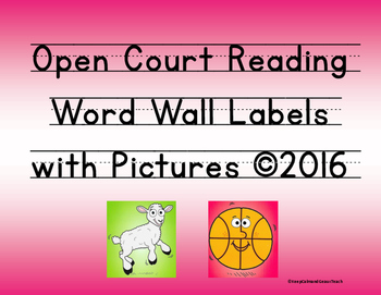 Preview of Open Court Reading Word Wall Labels