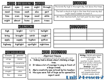 Preview of Open Court - Unit 2 Lesson 2 - Small Group Mat