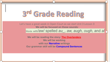 Preview of Open Court Unit 3 Lesson 3 Third Grade Lesson Plans and Slides