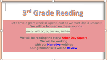 Preview of Open Court Unit 3 Lesson 6 Third Grade Lesson Plans and Slides