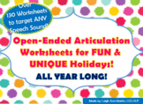 Open-Ended Articulation Worksheets for FUN & UNIQUE Holida