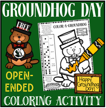 Preview of Open-Ended Groundhog Day Coloring Activity FREEBIE