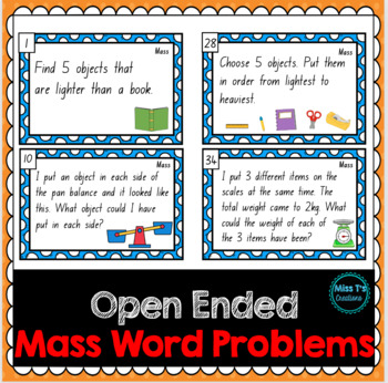 Preview of Open Ended Mass Word Problems