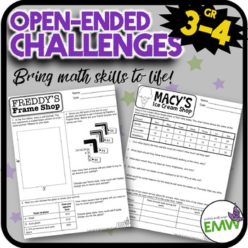 Preview of Open Ended Math Challenges Problems Questions Problem Solving Tasks