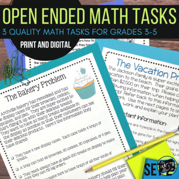 Preview of Real World Math Task Open Ended Problem Solving Challenge Set 2- Print & Digital