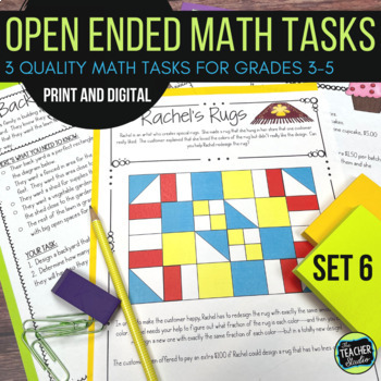 Preview of Real World Math Task Open Ended Problem Solving Challenge Set 6- Print & Digital