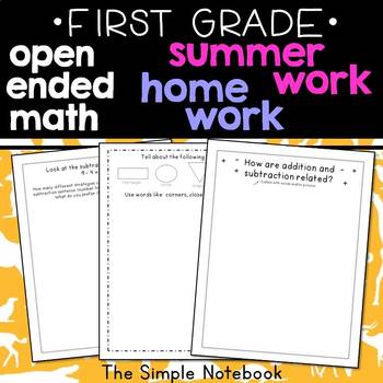 Preview of Open-Ended Math Prompts: First Grade