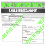 Open-Ended Math Story Problem 5.NBT.3 (in docx and pdf)