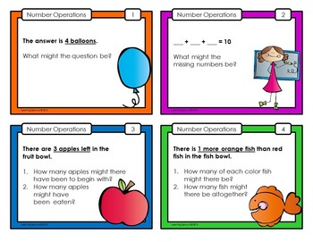 Open Ended Mathematics: Addition and Subtraction Task Cards Set 2