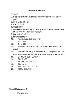 Preview of Open Ended Maths problems