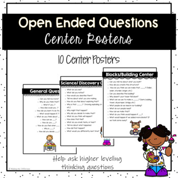 Preview of Open Ended Question Center Posters for Preschool