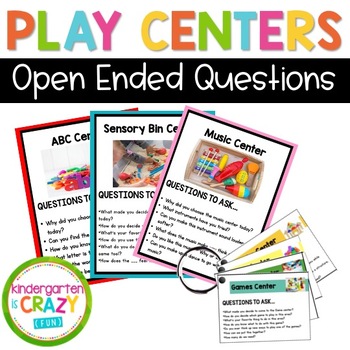 Preview of Open Ended Questions Posters | Play Centers in Pre-school, Pre-K, Kindergarten