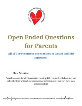Preview of Open Ended Questions for Parents