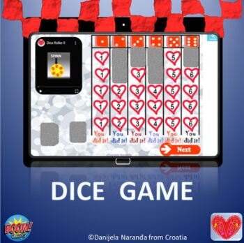 Preview of Open Ended Virtual Dice Math Game Valentine's Day Boom Cards