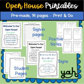 Preview of Open House 100+ Sign In Sheet, Notes for Guests, and Signs for any classroom