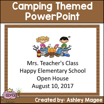 Preview of Open House Back to School Meet the Teacher PowerPoint - Camping Theme