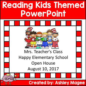 Preview of Open House Back to School Meet the Teacher PowerPoint Presentation Reading Kids