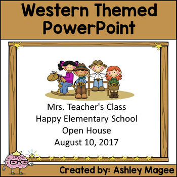 Preview of Open House/Back to School PowerPoint Presentation Western/Cowboy Theme