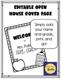 Open House Cover Page EDITABLE BW