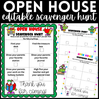 Preview of Open House Editable Scavenger Hunt Template