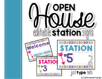 Preview of Open House {Editable} Station Signs