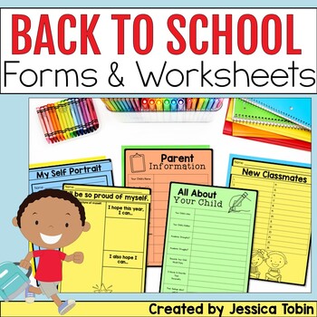 Preview of Open House Forms and Back to School Activities - First Week of School Worksheets