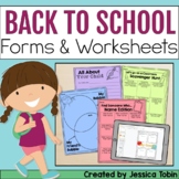 Open House Forms and Back to School Activities - First Wee