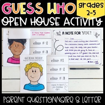 Preview of Open House "Guess Who" Activity and Note to Parents