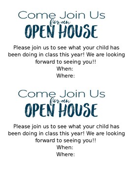 Preview of Open House Invitation - EDITABLE