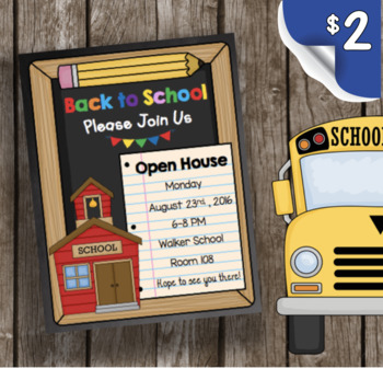 Preview of Open House Invitation - EDITABLE - Back to School - Meet the Teacher