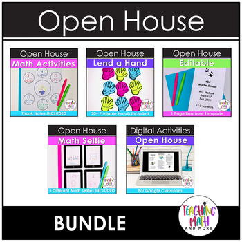 Preview of Open House Math Activities BUNDLE | Meet the Teacher BUNDLE