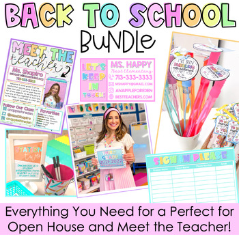 Preview of Open House | Meet the Teacher Bundle| Flyer, PowerPoint, Gift Tags & More