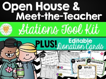 Preview of Open House/Meet-the-Teacher EDITABLE Stations Toolkit