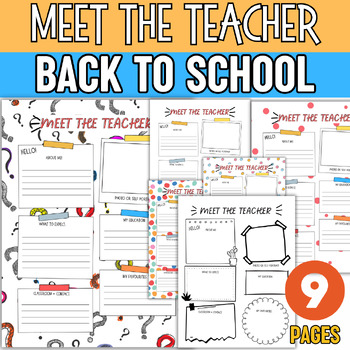 Preview of Meet the Teacher Template Open House Forms " Get to Know Your Teacher "