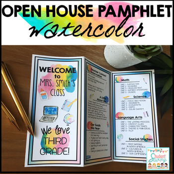 Preview of Open House Pamphlet Template Back to School Night Editable Meet the Teacher