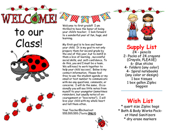 Preview of Open House Parent Brochure EDITABLE Ladybugs