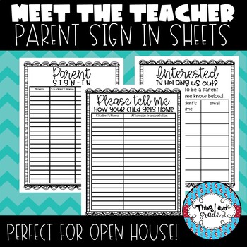 Preview of Open House Parent Sign In Sheets