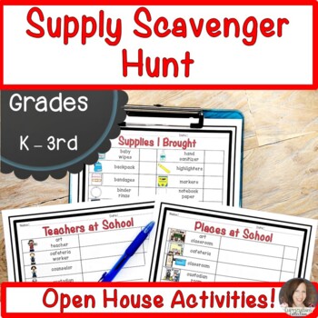 Preview of Open House Scavenger Hunt | Back to School Open House Activities EDITABLE