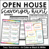 Editable Open House Scavenger Hunt | Back to School Scaven