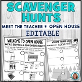 Open House Scavenger Hunt | Meet The Teacher EDITABLE