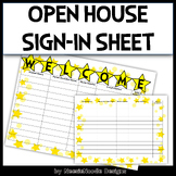 Open House Sign In Sheet -- Form With a Star or Hollywood Theme