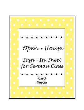 Preview of Open House ~ Sign-In Sheet for German Class