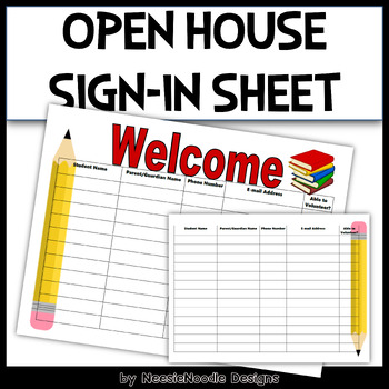 school open house sign in sheet editable
