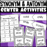 Synonym and Antonym Center Activity and Puzzles
