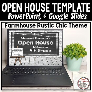 Preview of Open House Slides Template for Back to School - Farmhouse Rustic Chic