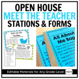 Open House, Meet the Teacher Editable Station Signs & Form
