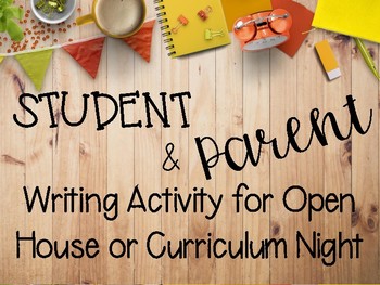 Preview of Open House Student and Parent Letter Writing Activity