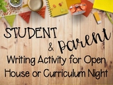 Open House Student and Parent Letter Writing Activity