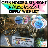 Open House Supplies Wishlist - Editable Watercolor