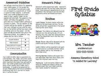 Preview of Open House Syllabus Handout